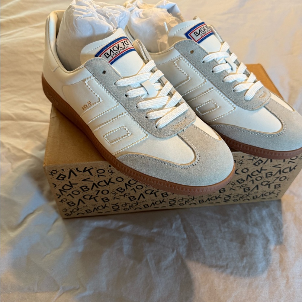 Women's White and Gray Athletic Shoes